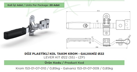 KAPALI KASA PLASTIKLI KOL TK DUZ GALVENIZ